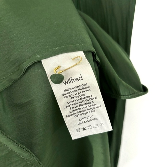 Wilfred | Garlyn Long Sleeve Dress Green Size Small Aritzia - Picture 9 of 10